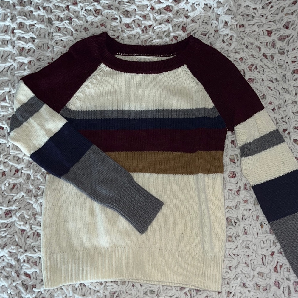 Pink Rose S striped crew neck sweater